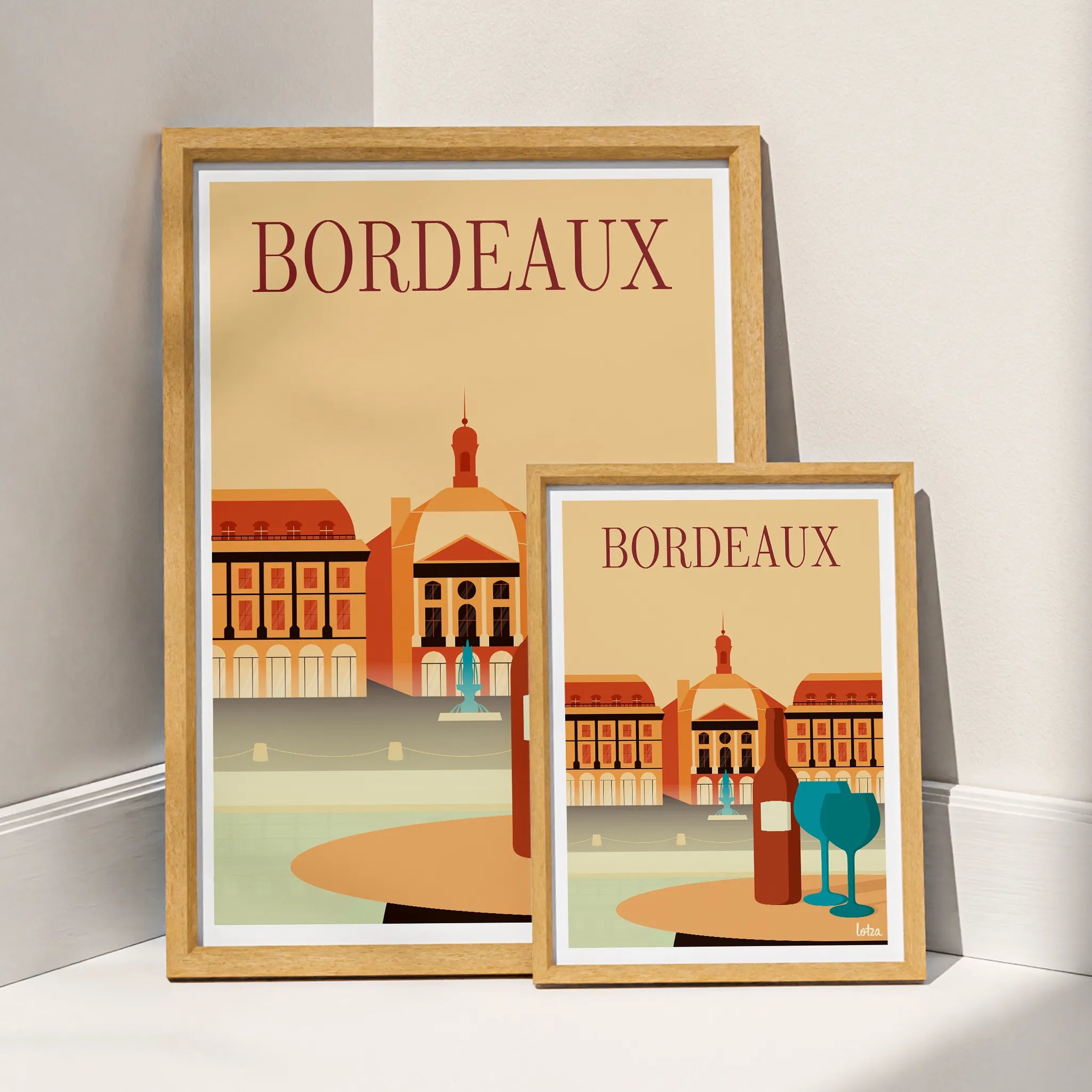 Affiche Bordeaux - Place de la Bourse (orange)