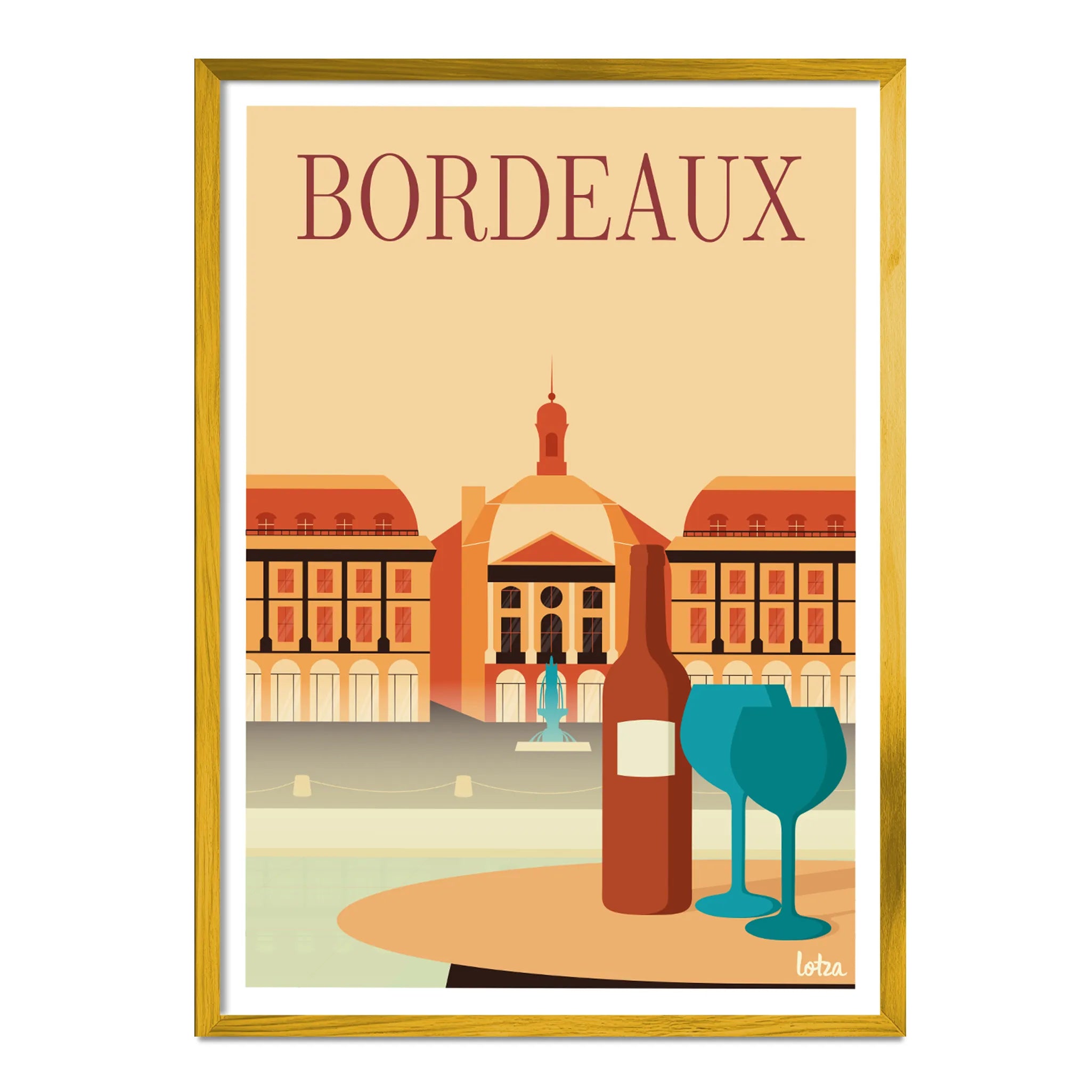 Affiche Bordeaux - Place de la Bourse (orange)
