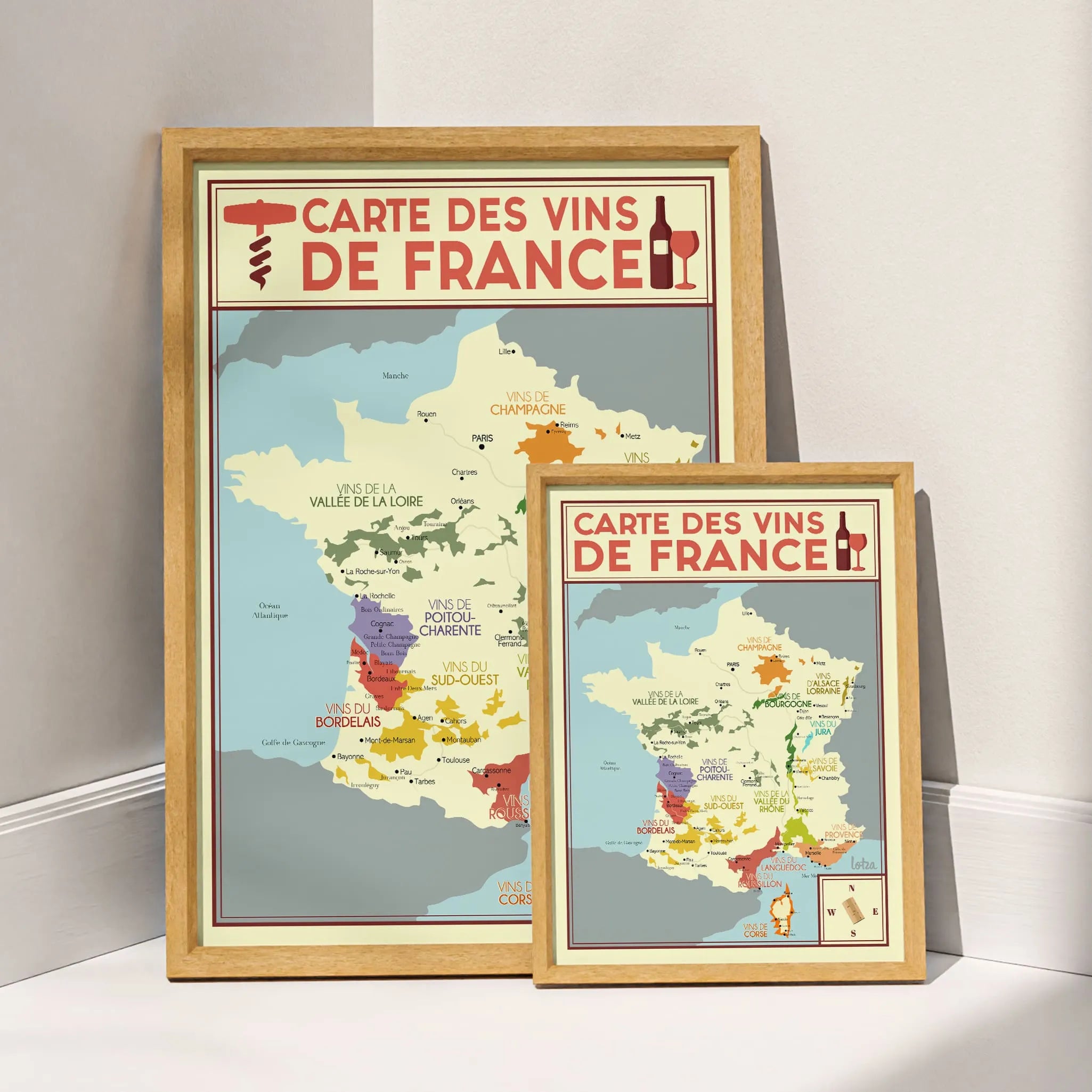Affiche Carte des Vins de France