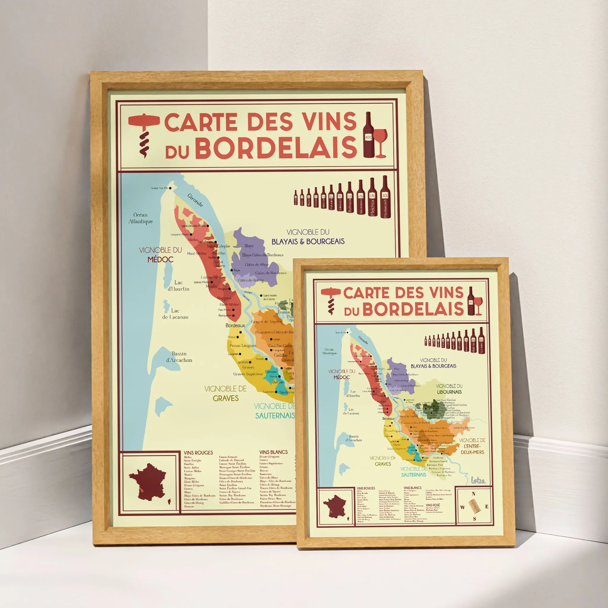 Affiche Carte des Vins du Bordelais