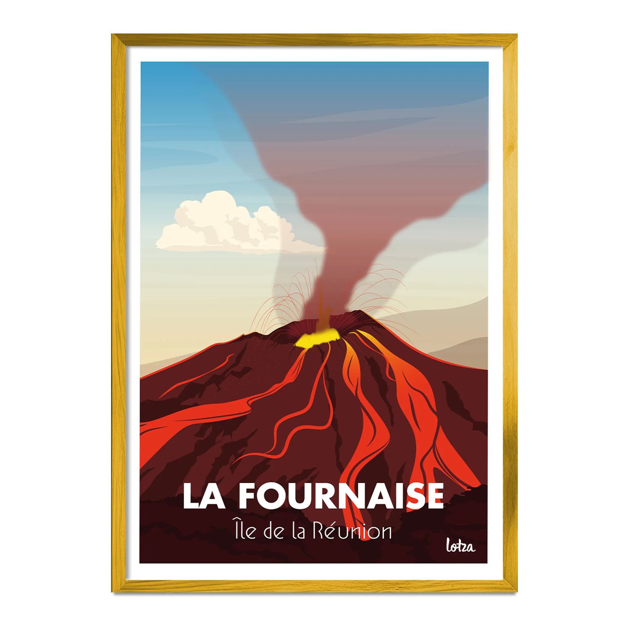 Affiche Île de la Réunion - Piton de la Fournaise