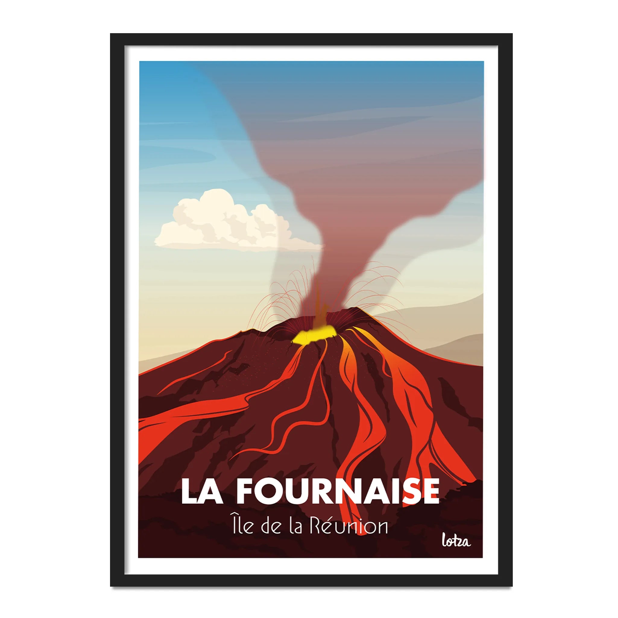 Affiche Île de la Réunion - Piton de la Fournaise