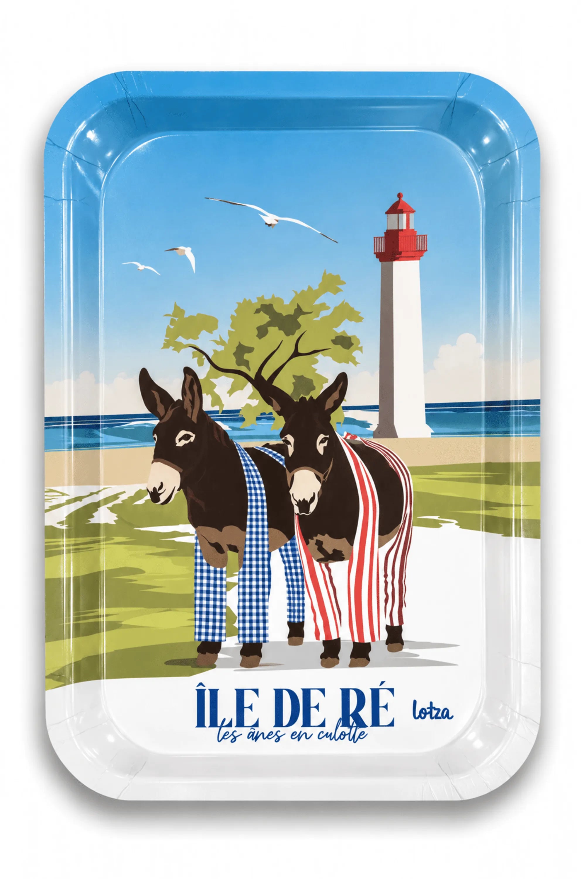 Plateau 28x18cm Île de Ré - Âne en culotte